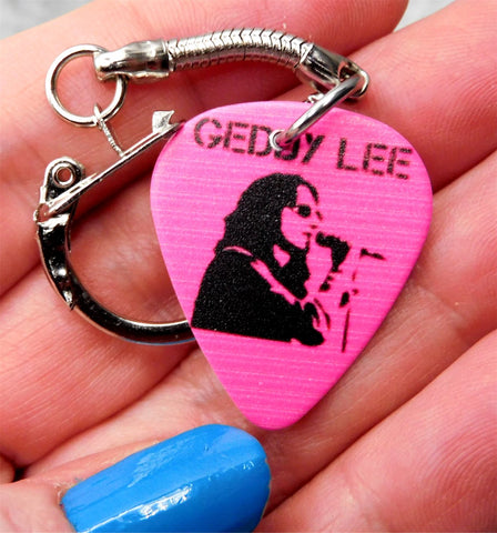 Rush Geddy Lee Guitar Pick Keychain