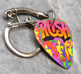 Rush Colorful Group Illustration Guitar Pick Keychain