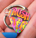 Rush Colorful Group Illustration Guitar Pick Keychain