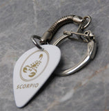 Horoscope Astrological Sign Scorpio White Guitar Pick Keychain