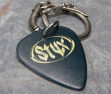 Styx Crystal Ball Guitar Pick Keychain