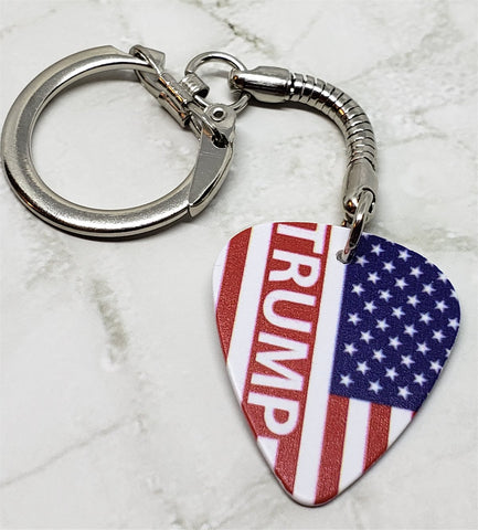 Trump American Flag Guitar Pick Key Chain