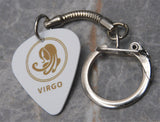 Horoscope Astrological Sign Virgo White Guitar Pick Keychain