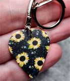 Sunflowers Guitar Pick Keychain