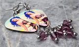 Katy Perry California Gurls Guitar Pick Earrings with Purple Swarovski Crystal Dangles