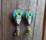 Ace Frehley Guitar Pick Earrings with Swarovski Crystal Dangles