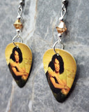 Paul Stanley of Kiss Guitar Pick Earrings with Metallic Sunshine Swarovski Crystals