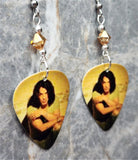 Paul Stanley of Kiss Guitar Pick Earrings with Metallic Sunshine Swarovski Crystals