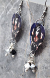 Kiss Gene Simmons Guitar Pick Earrings with Swarovski Crystal Dangles