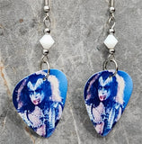 Gene Simmons of Kiss Live On Stage Guitar Pick Earrings with White Swarovski Crystals