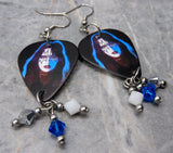 Kiss Ace Frehley Guitar Pick Earrings with Swarovski Crystal Dangles