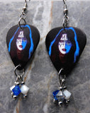 Kiss Ace Frehley Guitar Pick Earrings with Swarovski Crystal Dangles