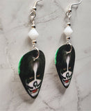 Peter Criss of Kiss Guitar Pick Earrings with White Swarovski Crystals