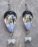 Korn The Path of Totality Guitar Pick Earrings with Opal Swarovski Crystal Dangles