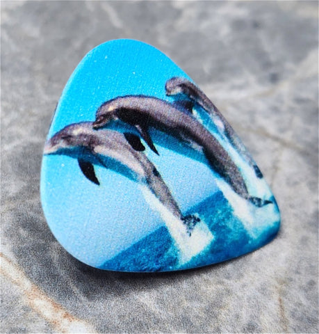 Trio of Jumping Dolphins Guitar Pick Pin or Tie Tack