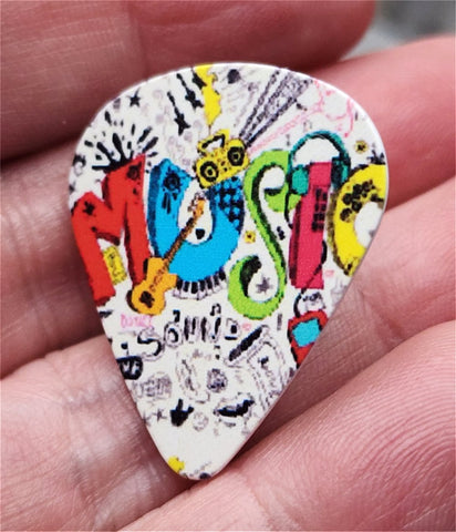 Music Themed Guitar Pick Pin or Tie Tack