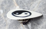 Yin and Yang White Guitar Pick Pin or Tie Tack