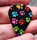 Colorful Paw Prints Guitar Pick Pin or Tie Tack