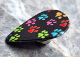 Colorful Paw Prints Guitar Pick Pin or Tie Tack