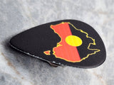 Australia Shape with Australian Aboriginal Flag Guitar Pick Pin or Tie Tack