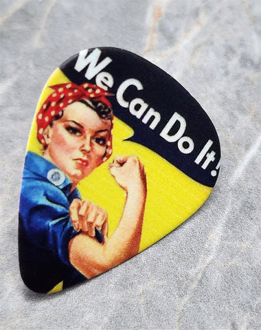 Rosie the Riveter Guitar Pick Pin or Tie Tack