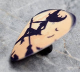 Witch on Her Broomstick Silhouette Guitar Pick Pin or Tie Tack