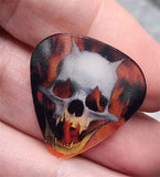 Holographic Demon Skull in Flames Guitar Pick Pin or Tie Tack