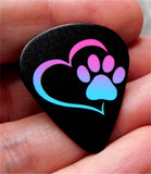 Heart with Paw Prints Guitar Pick Pin or Tie Tack