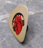 Anatomical Heart with Headphones Guitar Pick Pin or Tie Tack