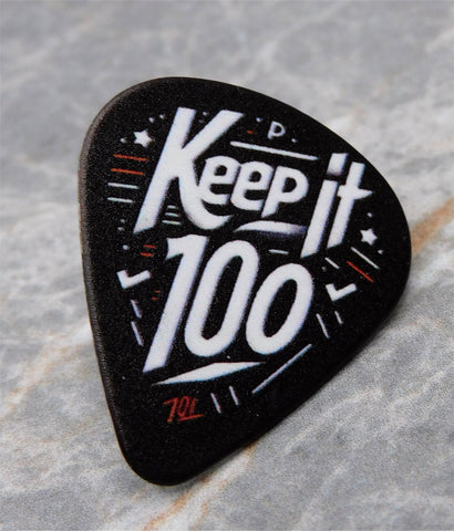Keep It 100 Guitar Pick Pin or Tie Tack