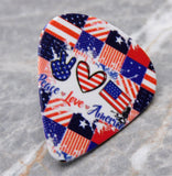 Peace Love America Guitar Pick Pin or Tie Tack