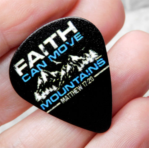 Faith Can Move Mountains Guitar Pick Pin or Tie Tack