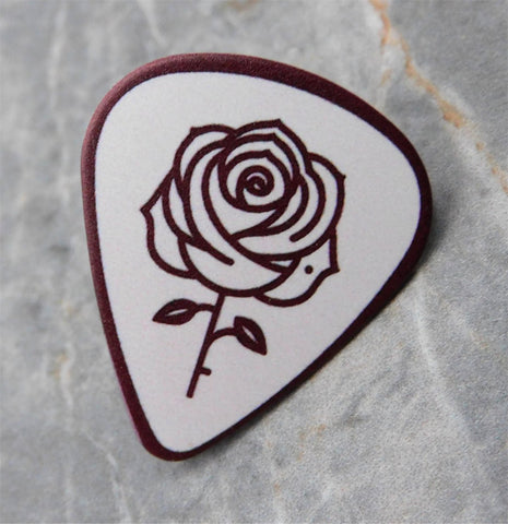 Simple But Beautiful Rose Guitar Pick Pin or Tie Tack
