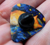 Orange Cat Starry Night Guitar Pick Pin or Tie Tack