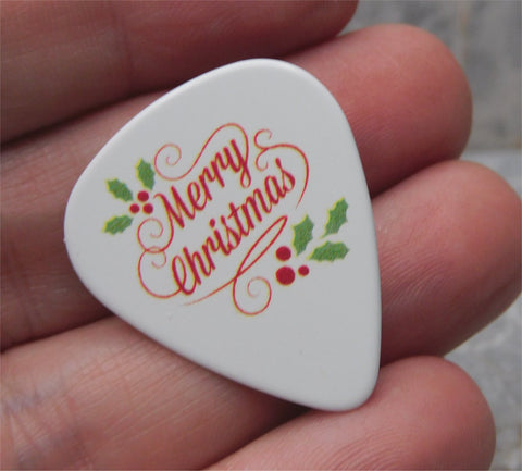 Merry Christmas Guitar Pick Pin or Tie Tack