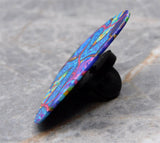 Colorful Cross and Flowers Guitar Pick Pin or Tie Tack