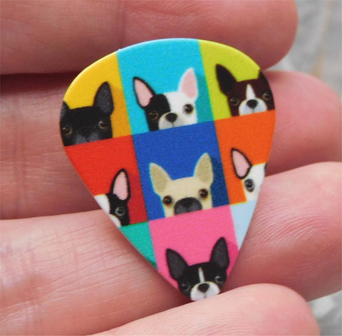 French Bulldog Boston Terrier Guitar Pick Pin or Tie Tack