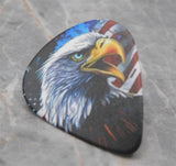 Bald Eagle with an American Flag Guitar Pick Pin or Tie Tack
