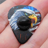 Bald Eagle with an American Flag Guitar Pick Pin or Tie Tack