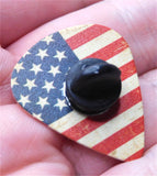 Aged American Flag Guitar Pick Pin or Tie Tack