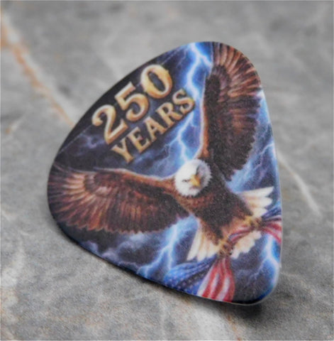 Bald Eagle with an American Flag 250 Years Guitar Pick Pin or Tie Tack