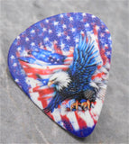 Bald Eagle and an American Flag Guitar Pick Pin or Tie Tack
