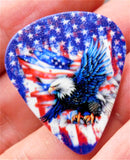 Bald Eagle and an American Flag Guitar Pick Pin or Tie Tack