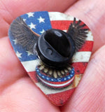 Bald Eagle and an American Flag Guitar Pick Pin or Tie Tack