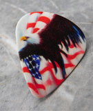 Bald Eagle and an American Flag Guitar Pick Pin or Tie Tack