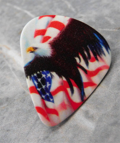 Bald Eagle and an American Flag Guitar Pick Pin or Tie Tack