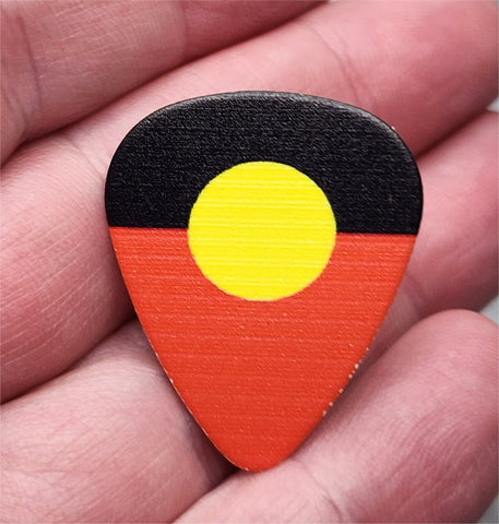 Australian Aboriginal Flag Guitar Pick Pin or Tie Tack