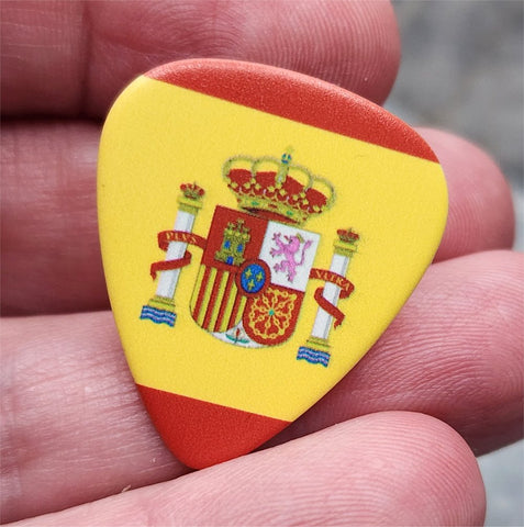 Flag of Spain Guitar Pick Pin or Tie Tack