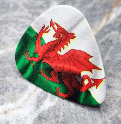 Welsh Flag Guitar Pick Pin or Tie Tack