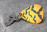 Swarm of Bats Guitar Pick Pin or Tie Tack with Stainless Steel Bat Charm